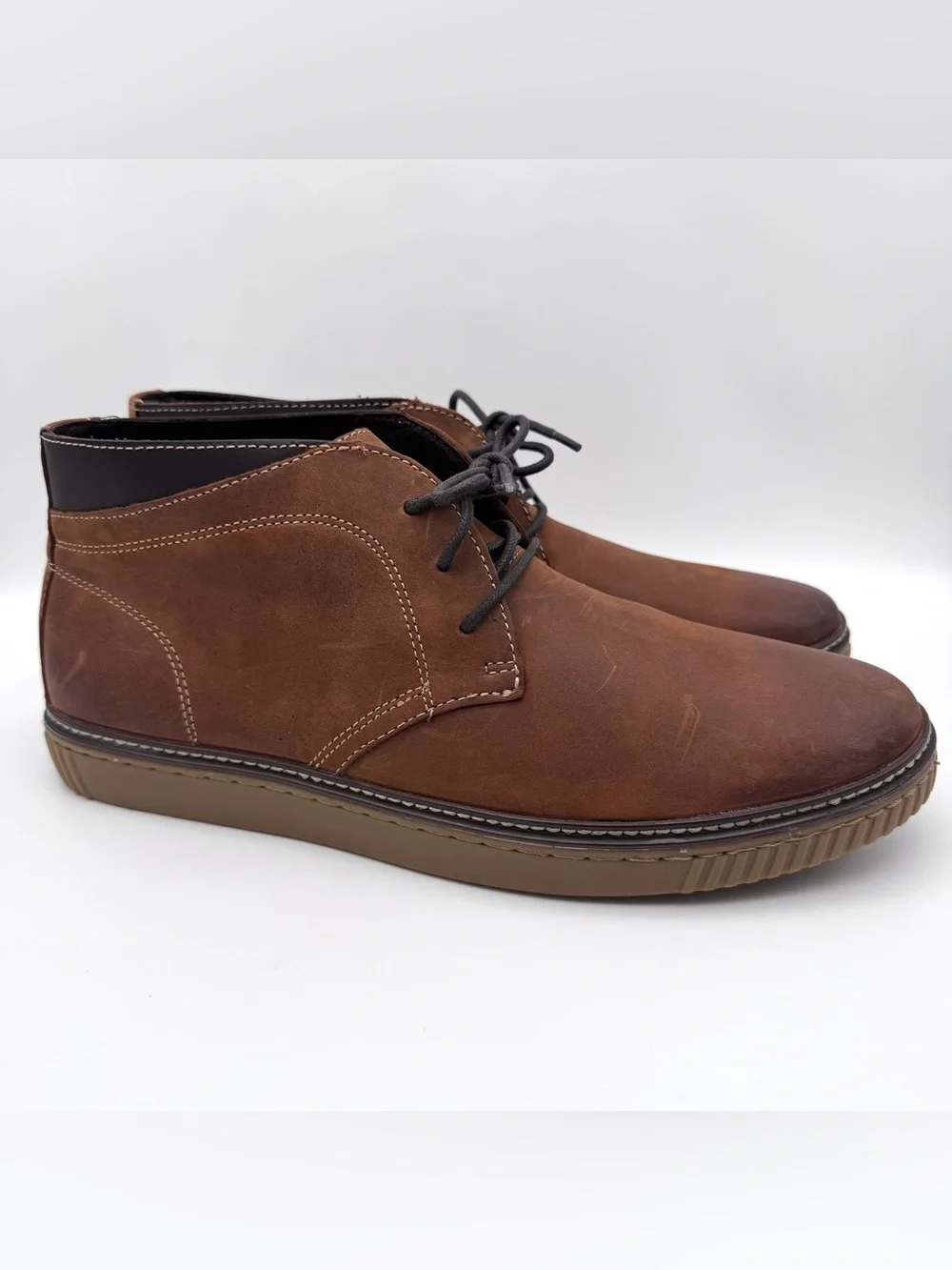Johnston & Murphy Wallace Chukka Boots Brown Leather Men Size 12 M